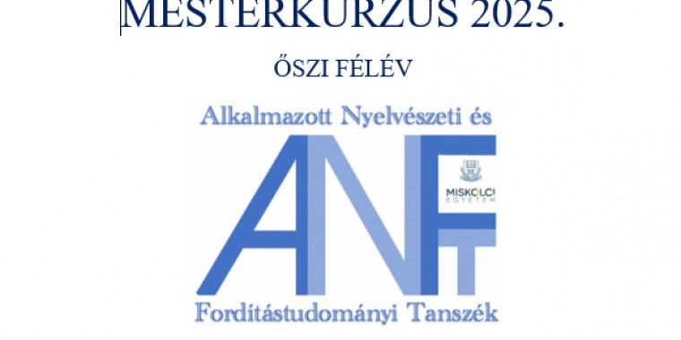 Mesterkurzus 2025 őszi félév